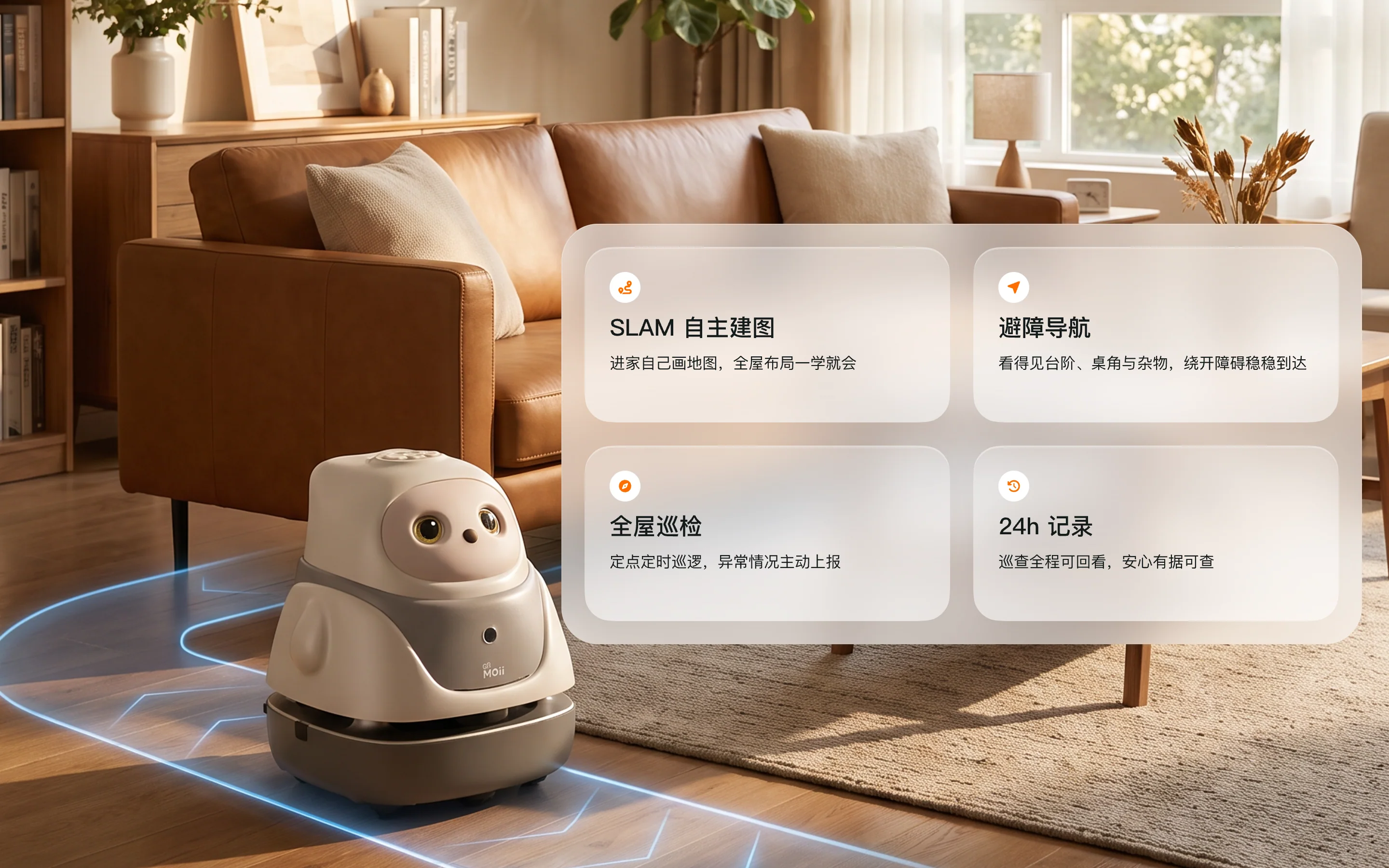 Moii C1 养老陪伴机器人 · 全屋巡检